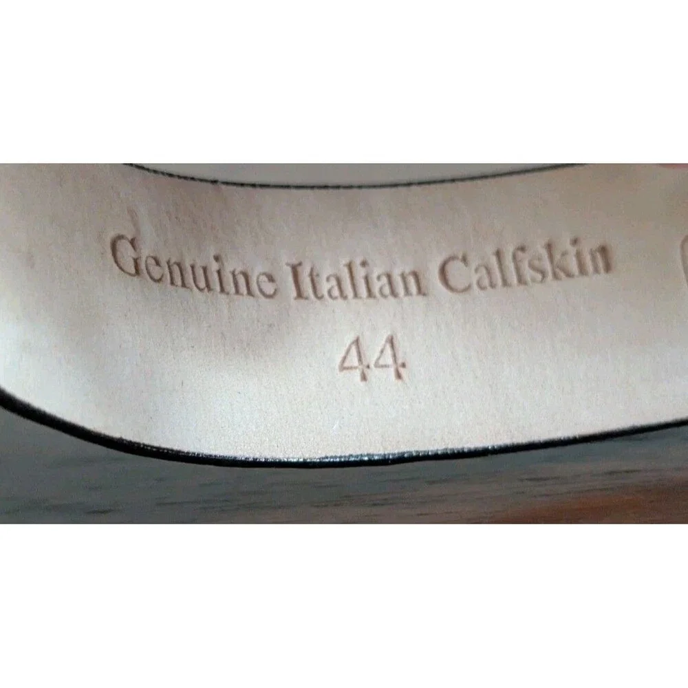 Italian Calfskin Leather Belt Black Men Sz 44 Croc Embossed Silver Southwest NEW